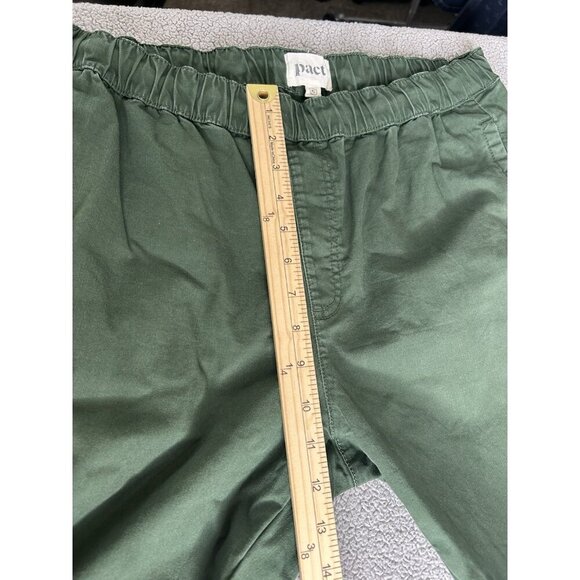 Pact Pants Mens Extra Large Green Canvas Roll Up Pant Organic Cotton Stretch XL - Picture 9 of 12